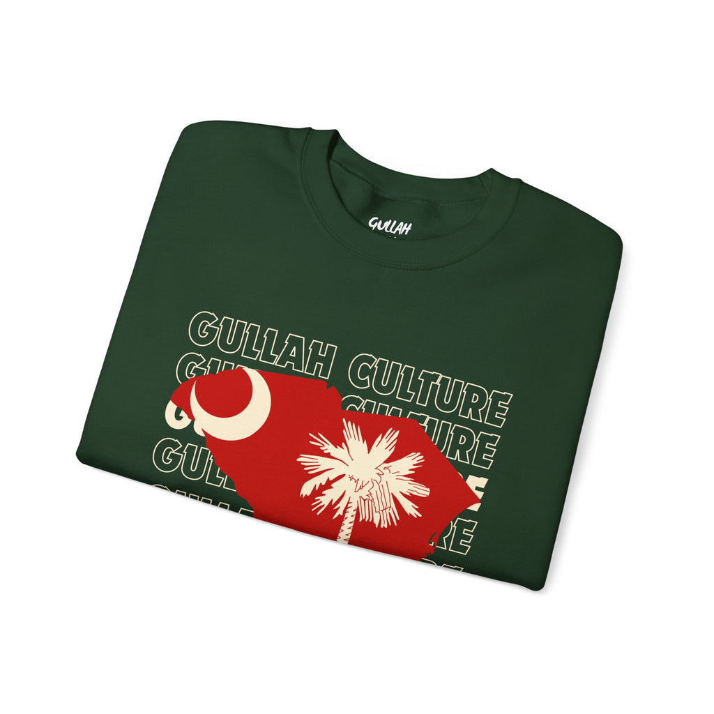 South Carolina Palmetto Crewneck Sweatshirt — State Flag Silhouette with Crescent & Palm