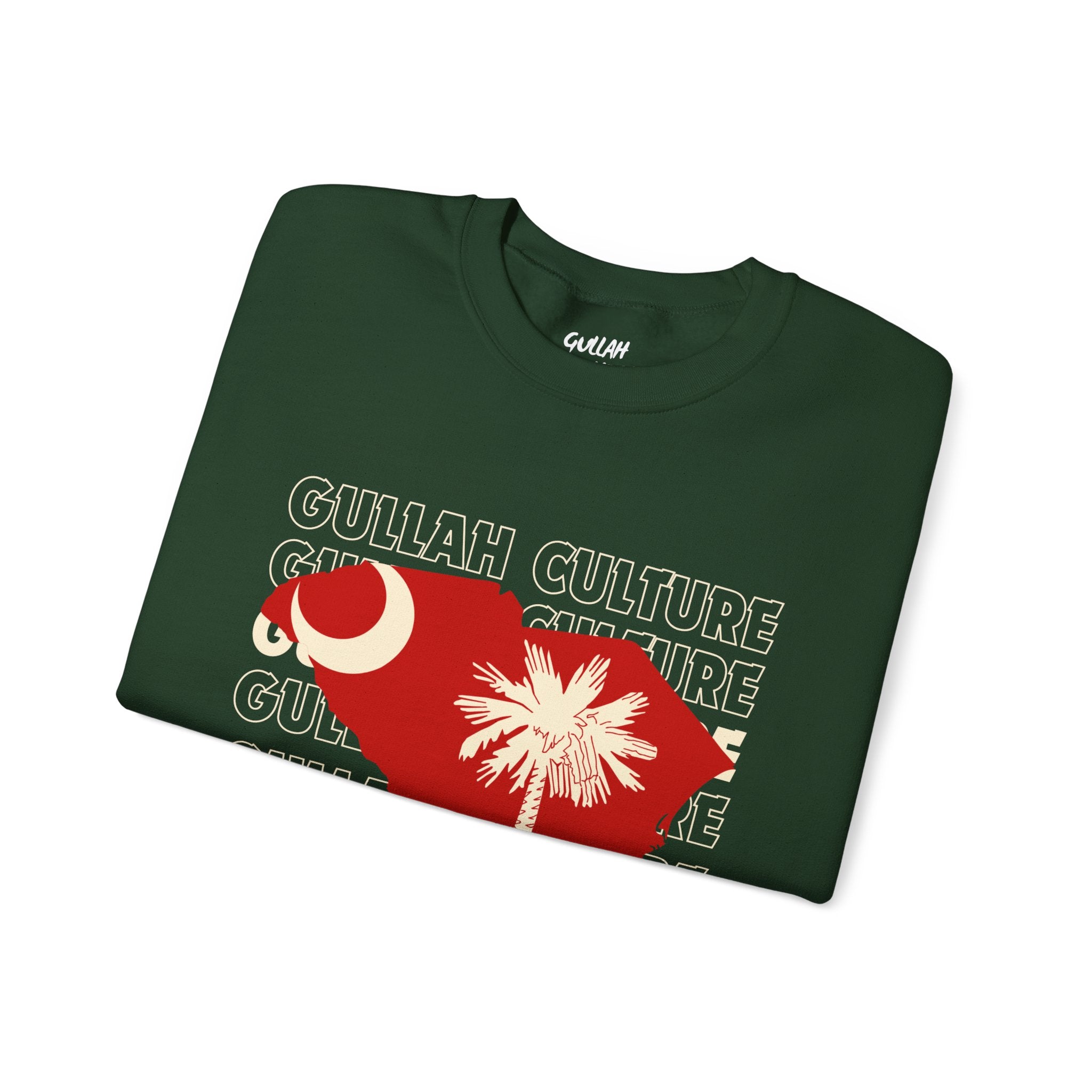 South Carolina Palmetto Crewneck Sweatshirt — State Flag Silhouette with Crescent & Palm
