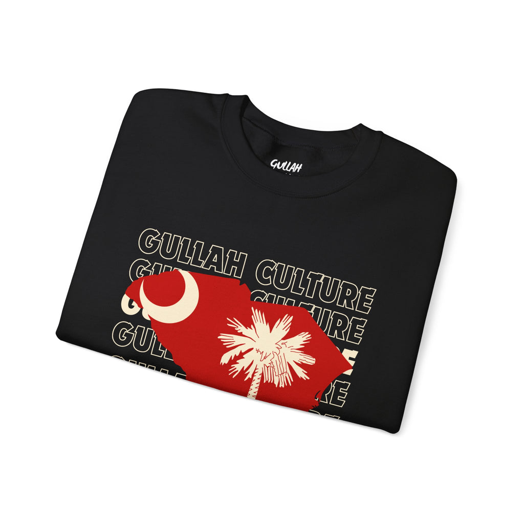 South Carolina Palmetto Crewneck Sweatshirt — State Flag Silhouette with Crescent & Palm