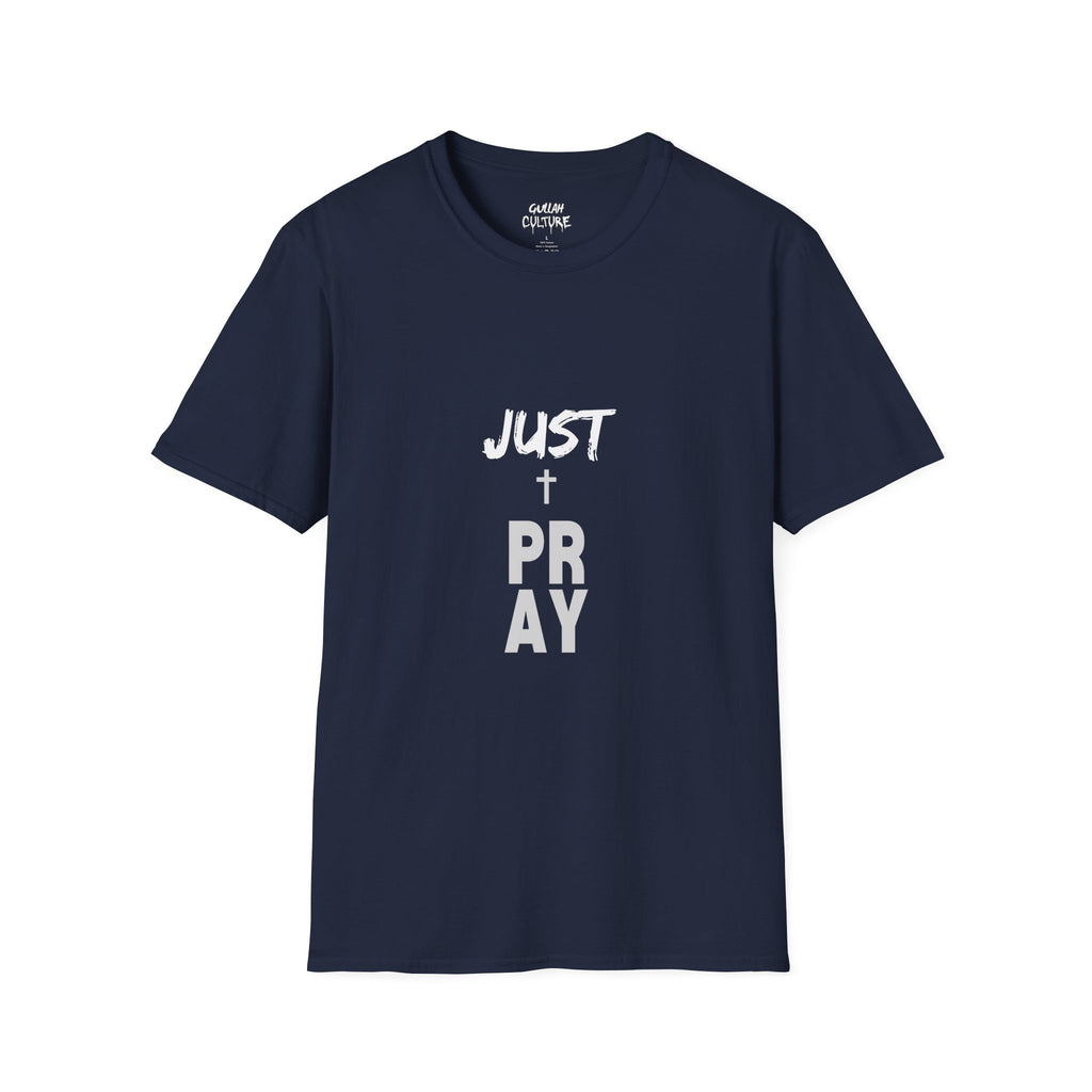 Pray Vertical Cross T-Shirt — Minimal Faith Graphic Tee