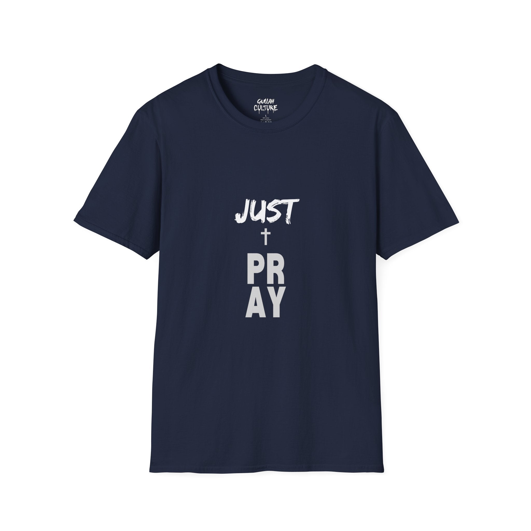 Pray Vertical Cross T-Shirt — Minimal Faith Graphic Tee