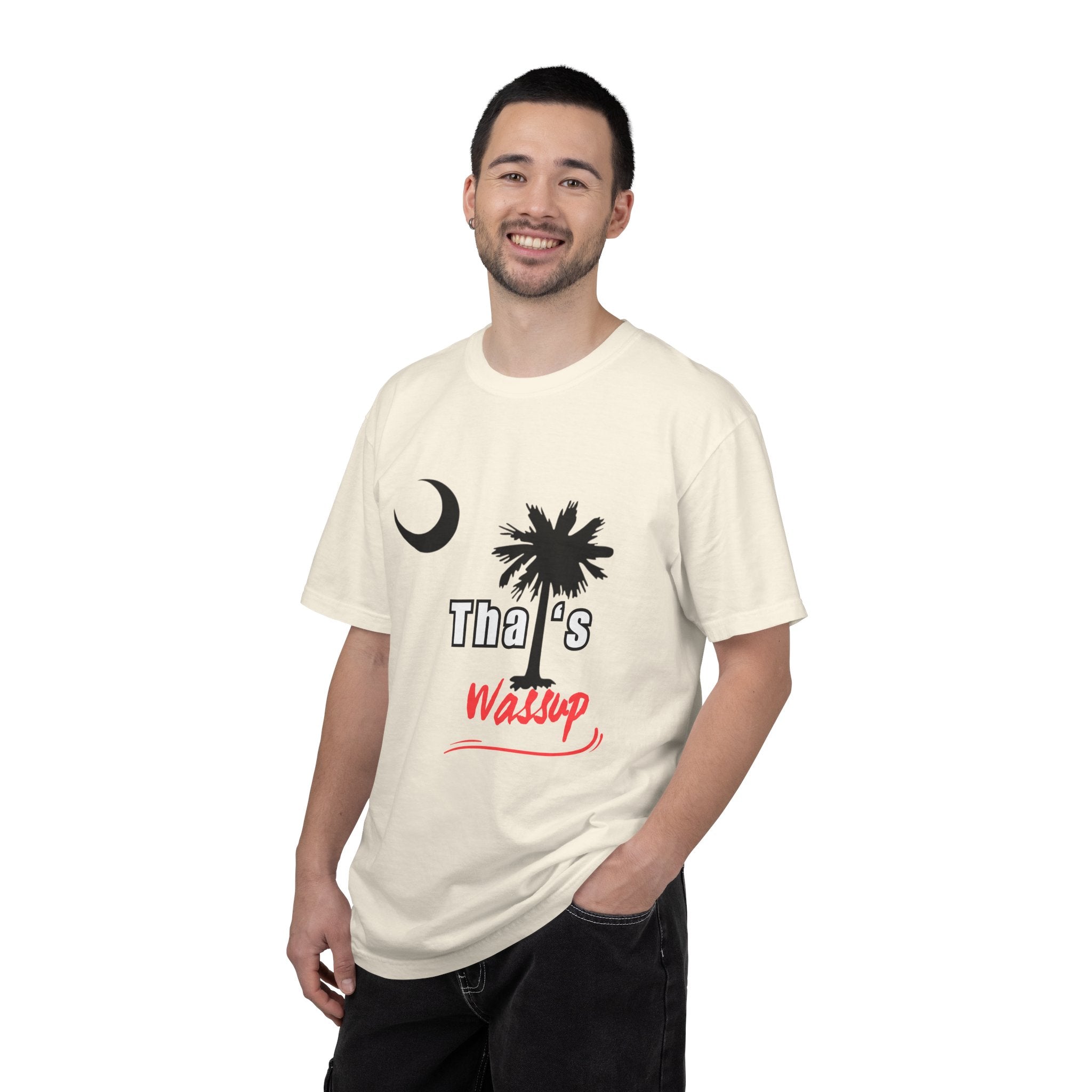 Gullah Culture Palm Tree Moon Tha's Wassup T-shirt | Lowcountry South Carolina