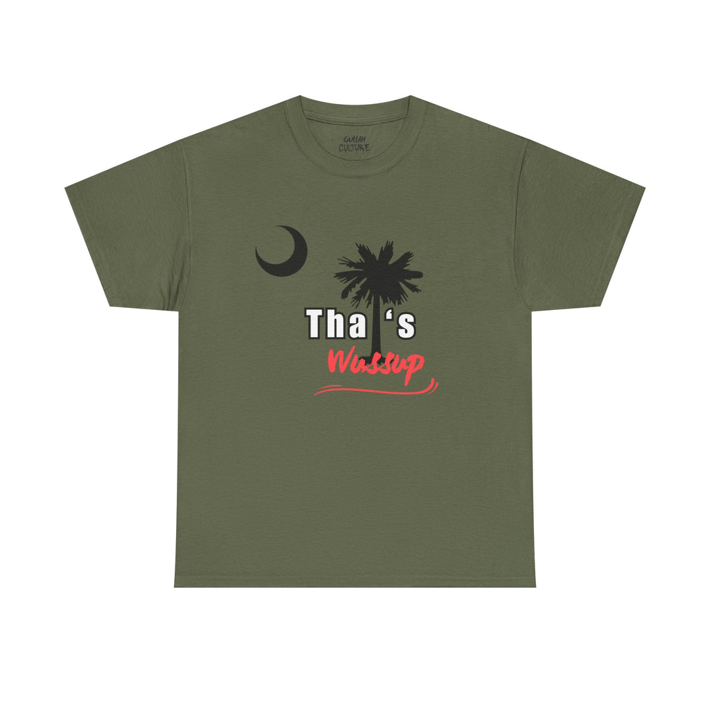 T-Shirt — "Tha's Wassup" Palm Tree Moon Graphic Tee