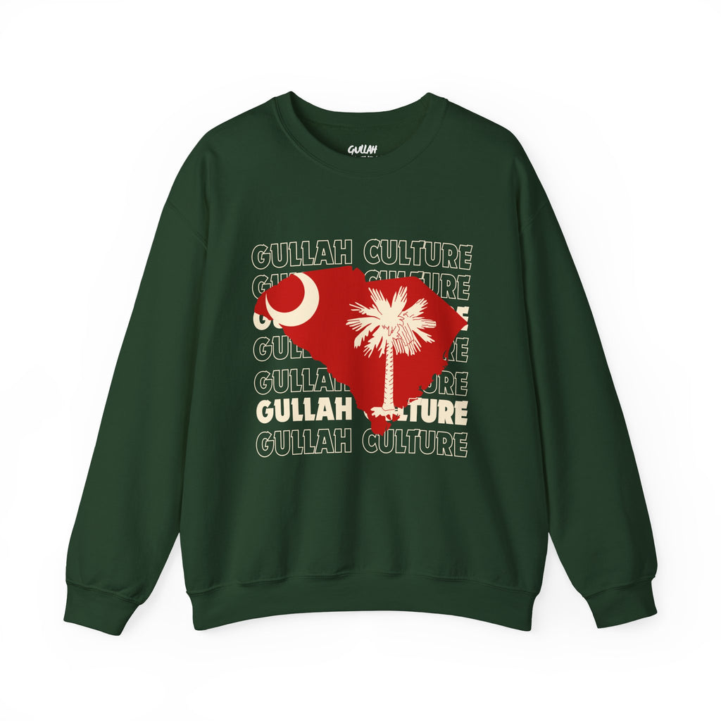 South Carolina Palmetto Crewneck Sweatshirt — State Flag Silhouette with Crescent & Palm