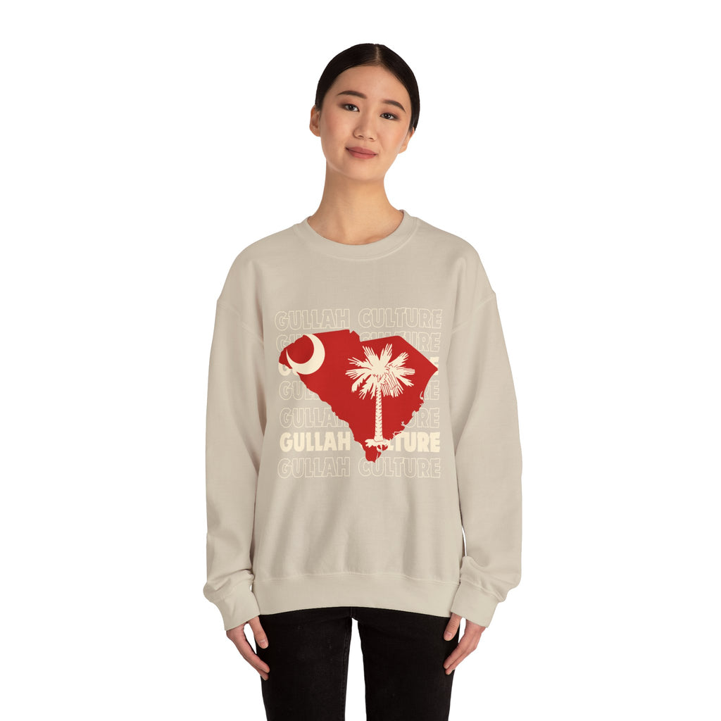South Carolina Palmetto Crewneck Sweatshirt — State Flag Silhouette with Crescent & Palm