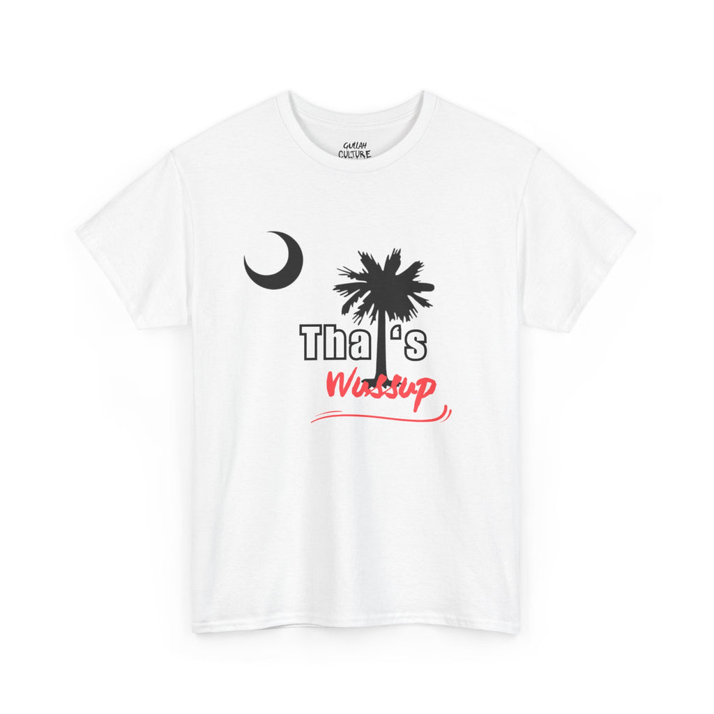 T-Shirt — "Tha's Wassup" Palm Tree Moon Graphic Tee