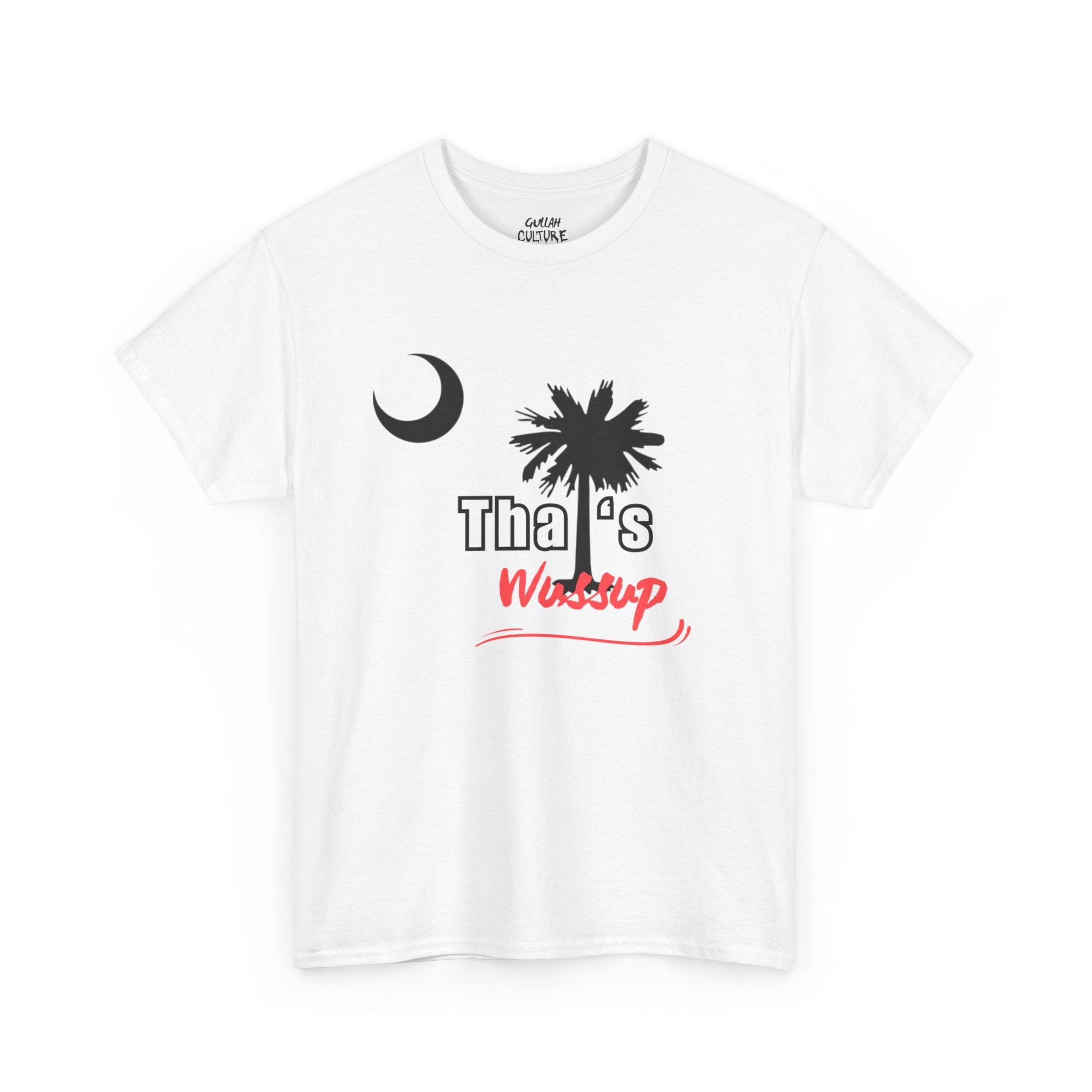 T-Shirt — "Tha's Wassup" Palm Tree Moon Graphic Tee