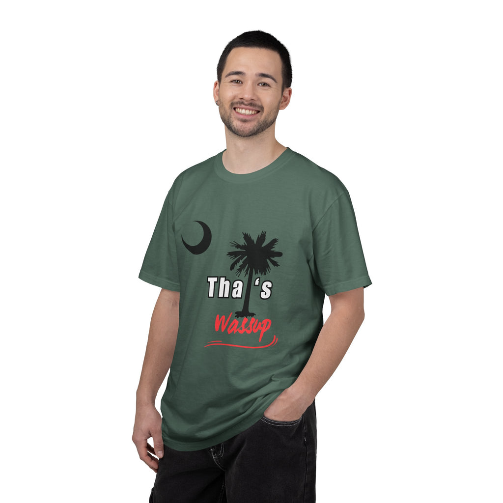Gullah Culture Palm Tree Moon Tha's Wassup T-shirt | Lowcountry South Carolina