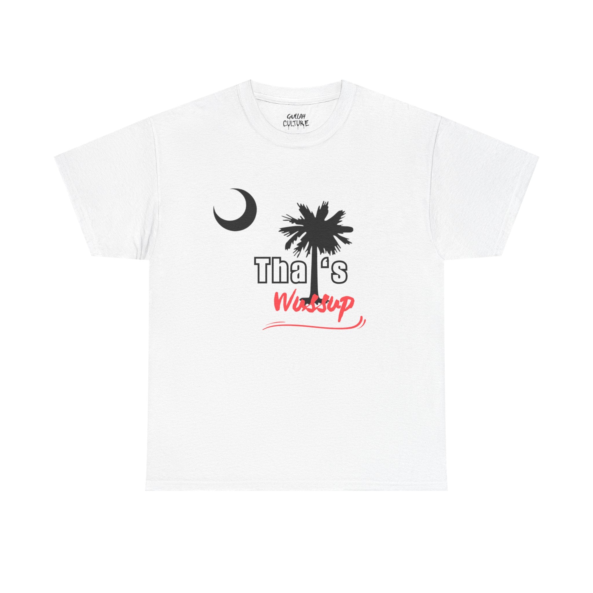 T-Shirt — "Tha's Wassup" Palm Tree Moon Graphic Tee