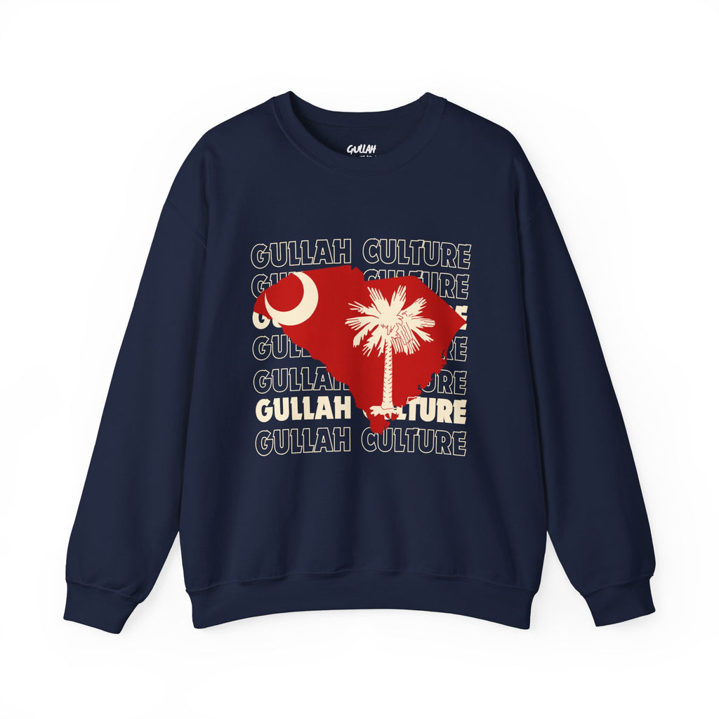 South Carolina Palmetto Crewneck Sweatshirt — State Flag Silhouette with Crescent & Palm