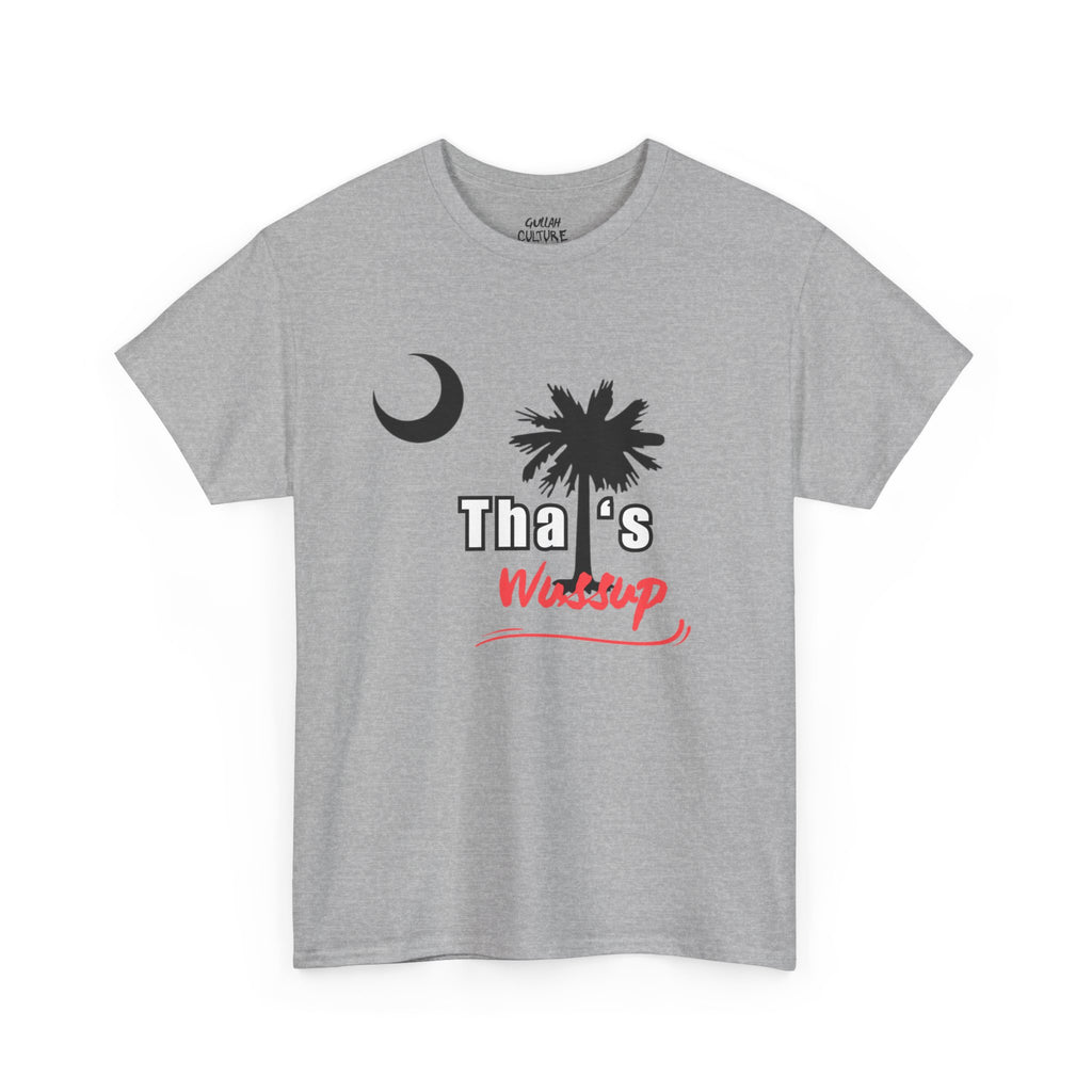 T-Shirt — "Tha's Wassup" Palm Tree Moon Graphic Tee