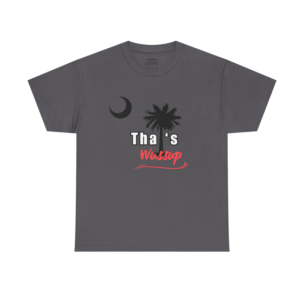 T-Shirt — "Tha's Wassup" Palm Tree Moon Graphic Tee