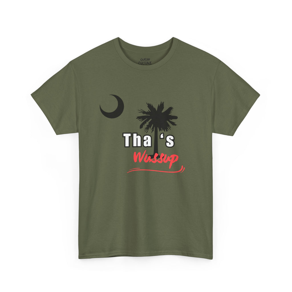 T-Shirt — "Tha's Wassup" Palm Tree Moon Graphic Tee