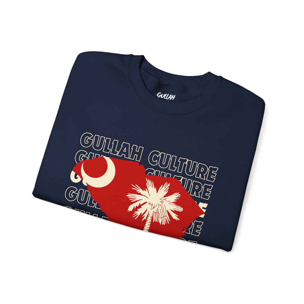 South Carolina Palmetto Crewneck Sweatshirt — State Flag Silhouette with Crescent & Palm