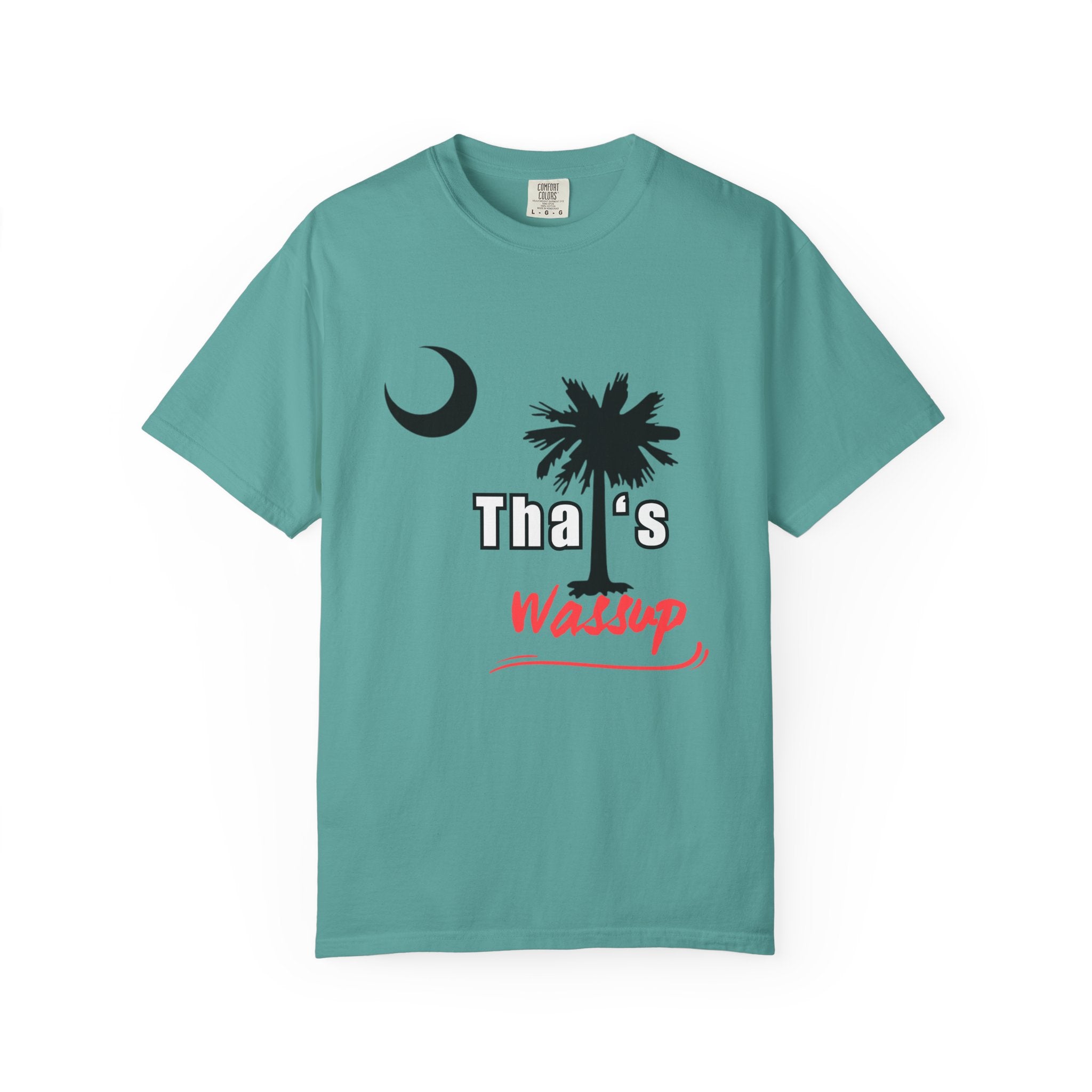 Gullah Culture Palm Tree Moon Tha's Wassup T-shirt | Lowcountry South Carolina