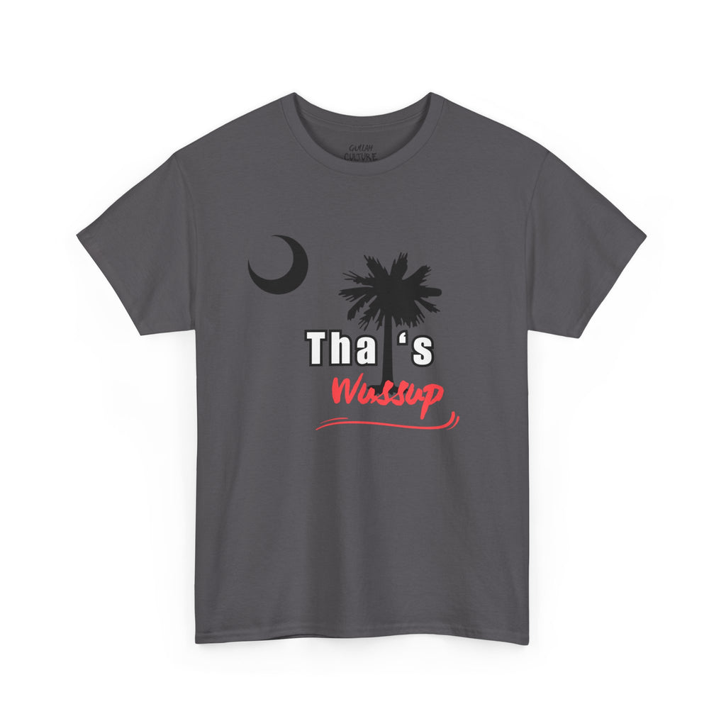 T-Shirt — "Tha's Wassup" Palm Tree Moon Graphic Tee