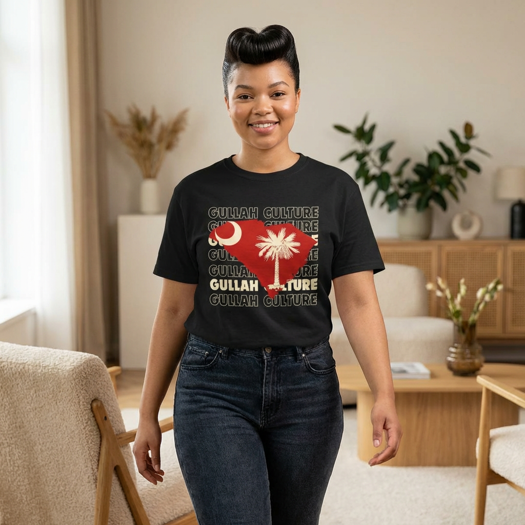 Gullah Culture Unisex Heavy Cotton Tee, South Carolina Shirt, Palmetto Tree Tee, Southern Heritage T-Shirt, Travel Souvenir Tee