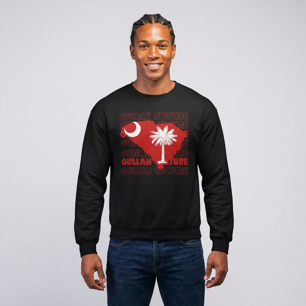 Gullah Culture South Carolina Map Crewneck Sweatshirt