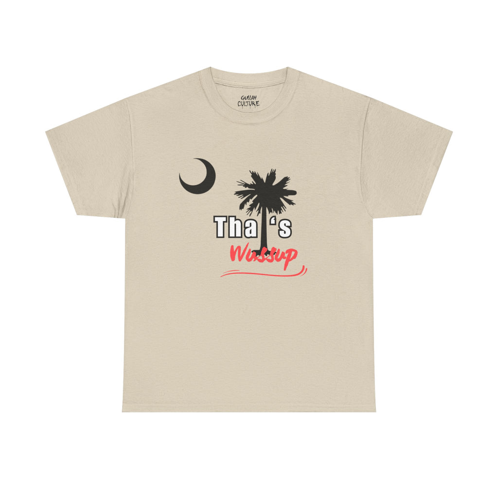 T-Shirt — "Tha's Wassup" Palm Tree Moon Graphic Tee