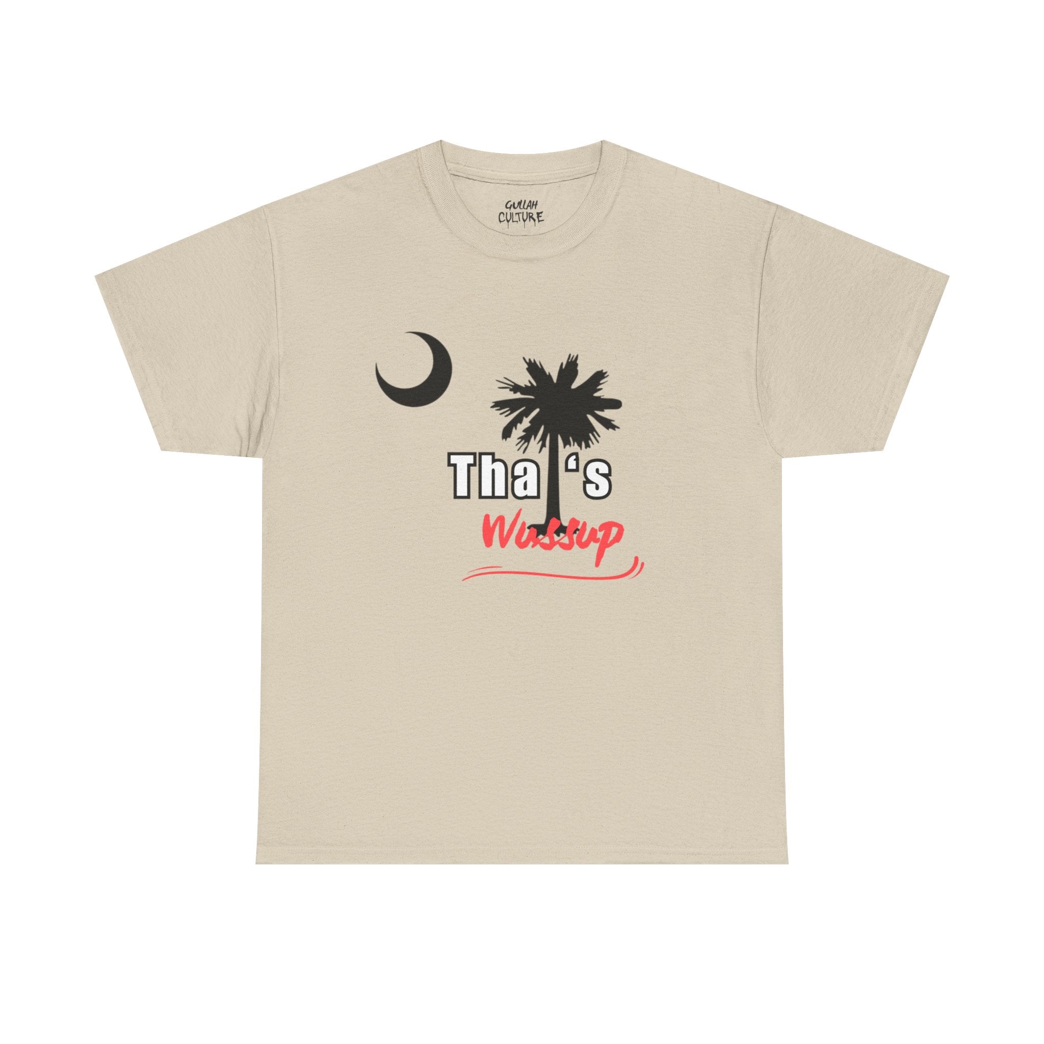 T-Shirt — "Tha's Wassup" Palm Tree Moon Graphic Tee