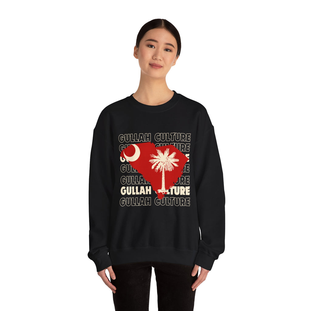 South Carolina Palmetto Crewneck Sweatshirt — State Flag Silhouette with Crescent & Palm