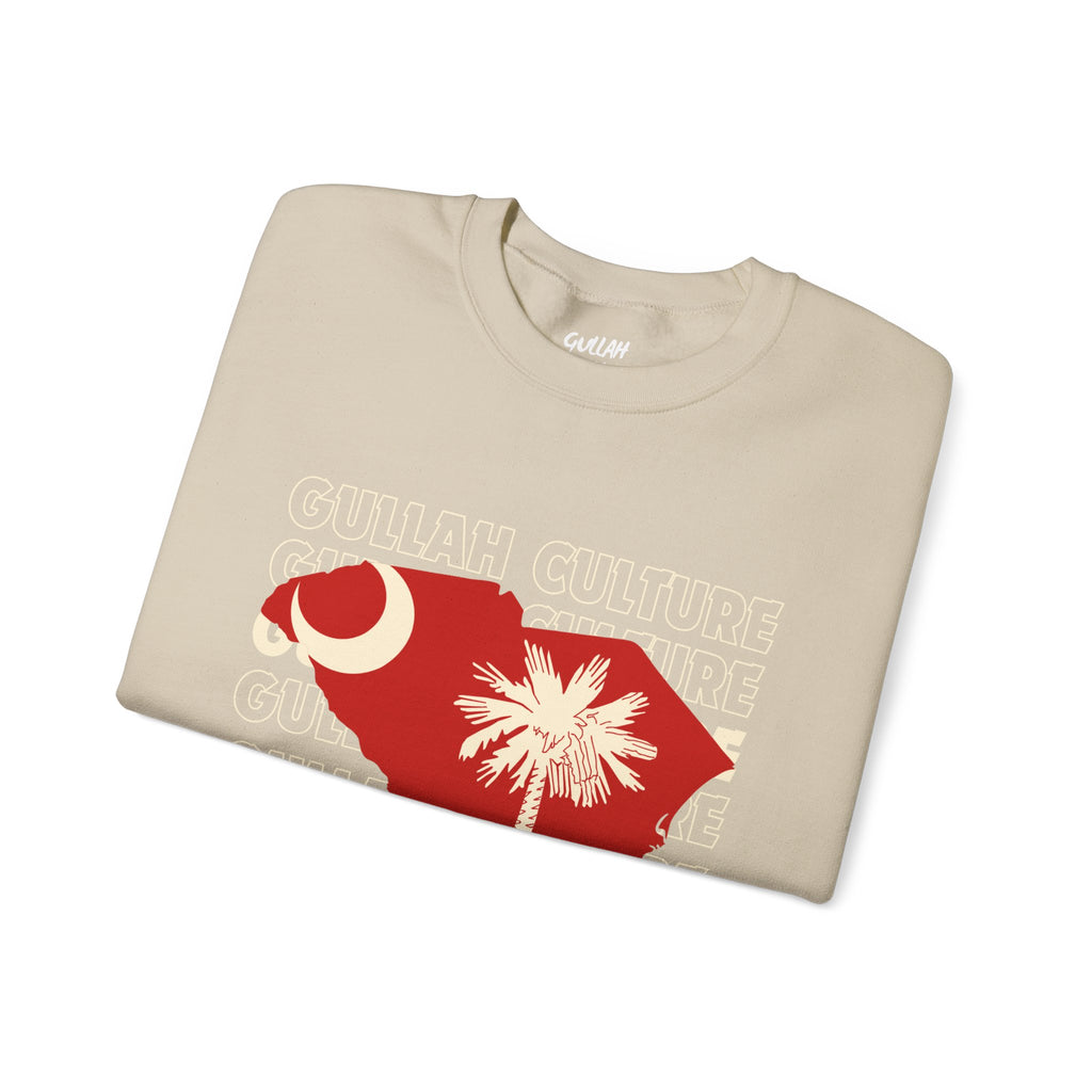 South Carolina Palmetto Crewneck Sweatshirt — State Flag Silhouette with Crescent & Palm
