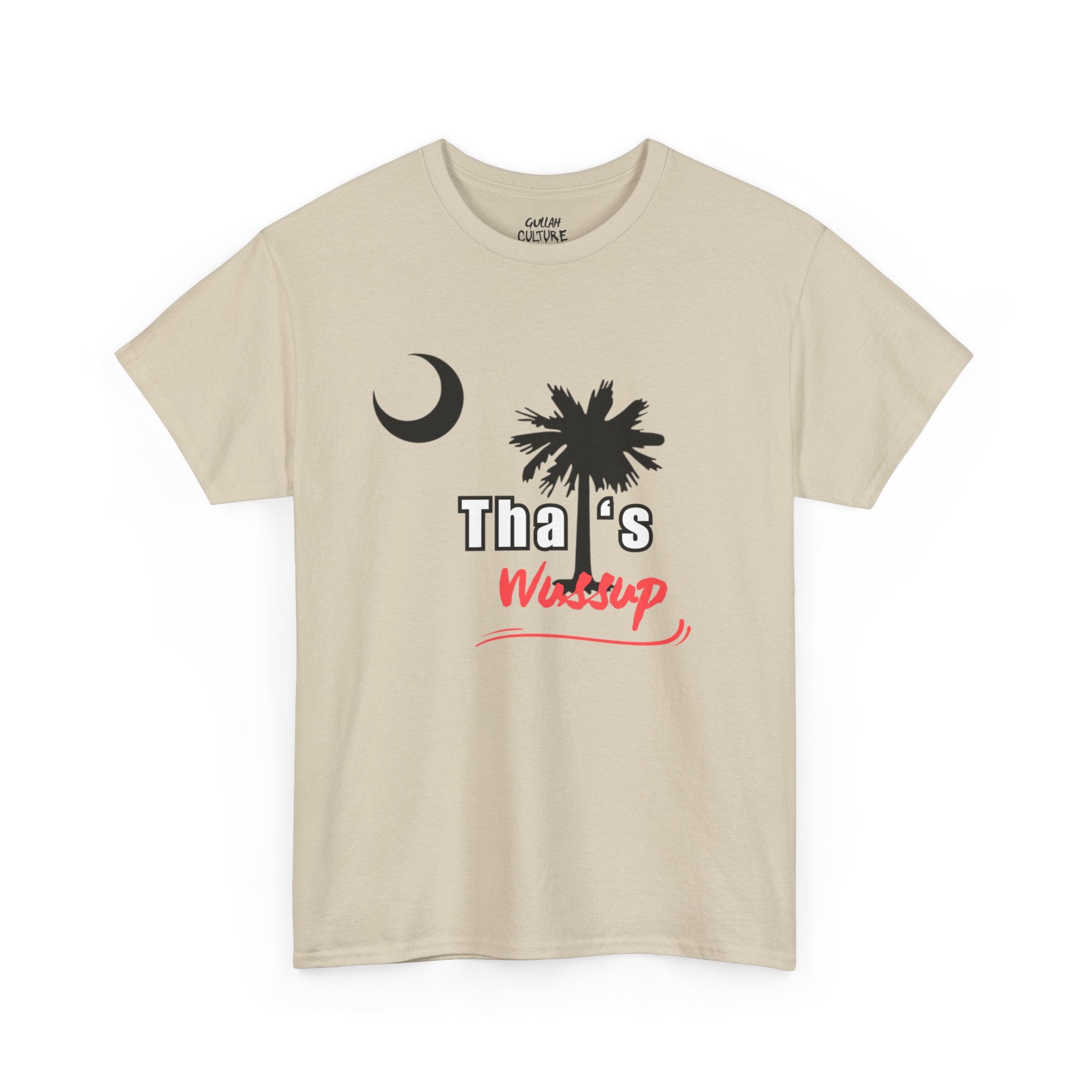 T-Shirt — "Tha's Wassup" Palm Tree Moon Graphic Tee