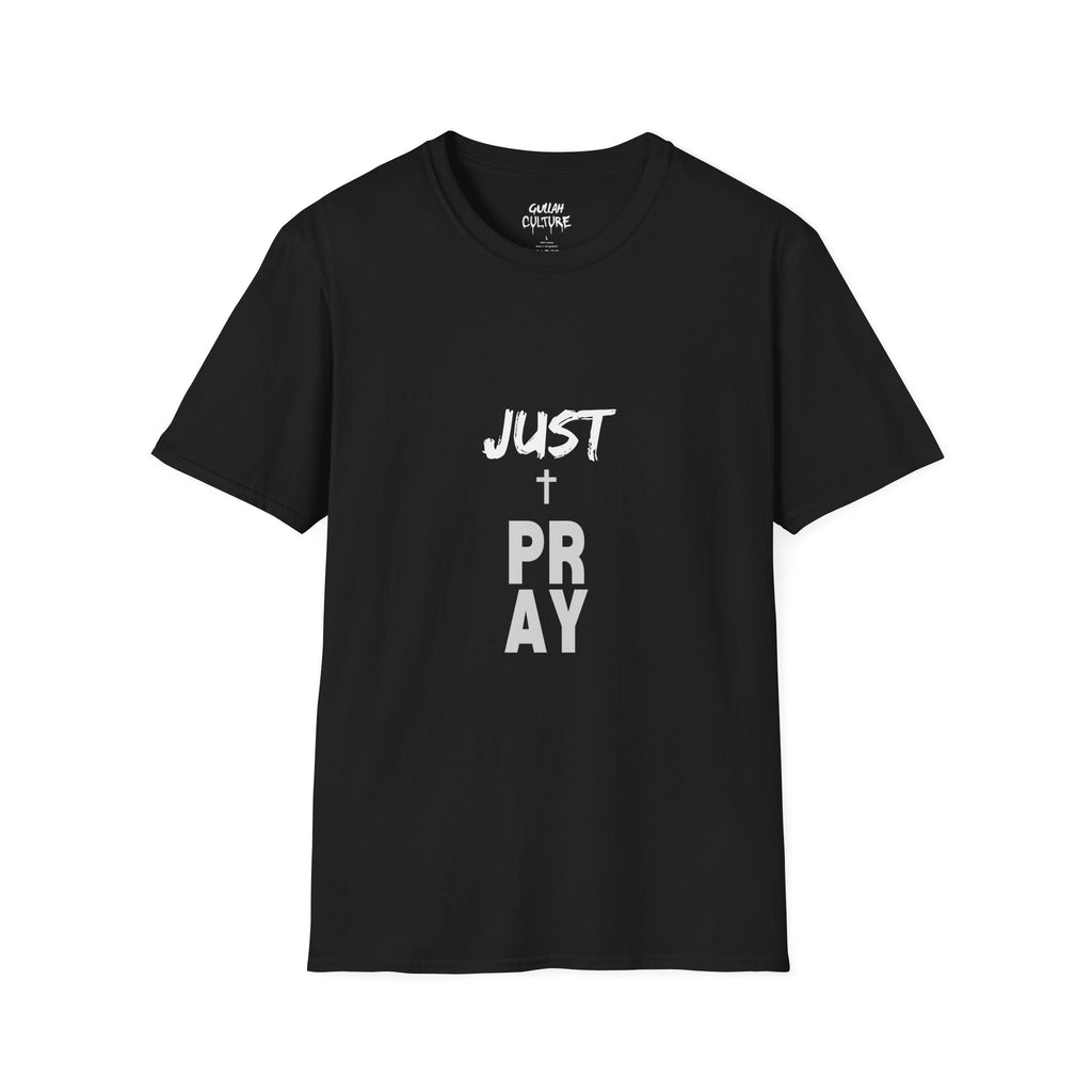 Pray Vertical Cross T-Shirt — Minimal Faith Graphic Tee