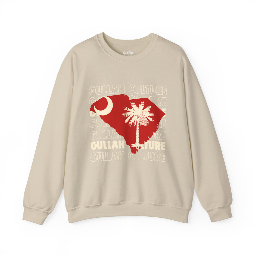 South Carolina Palmetto Crewneck Sweatshirt — State Flag Silhouette with Crescent & Palm