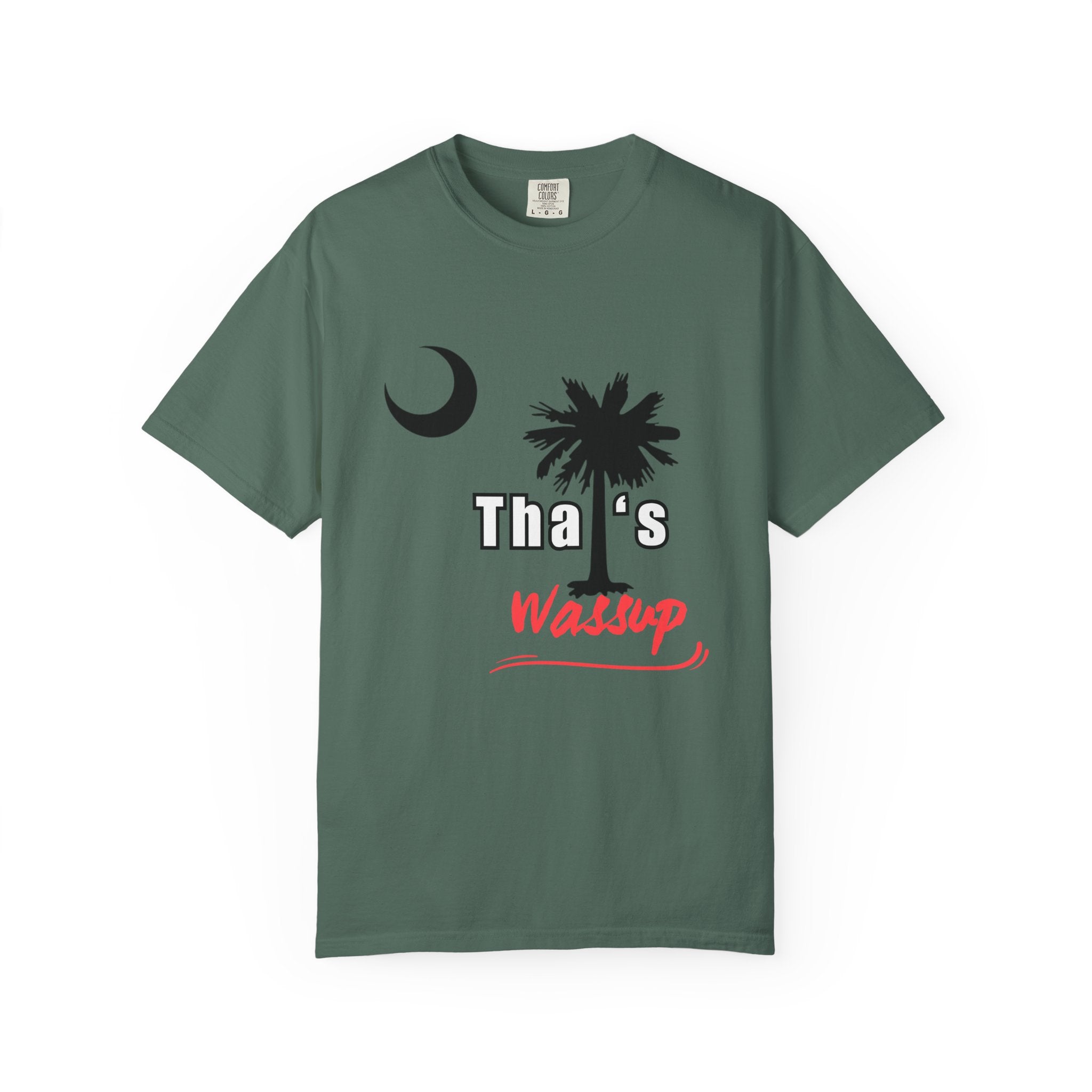 Gullah Culture Palm Tree Moon Tha's Wassup T-shirt | Lowcountry South Carolina