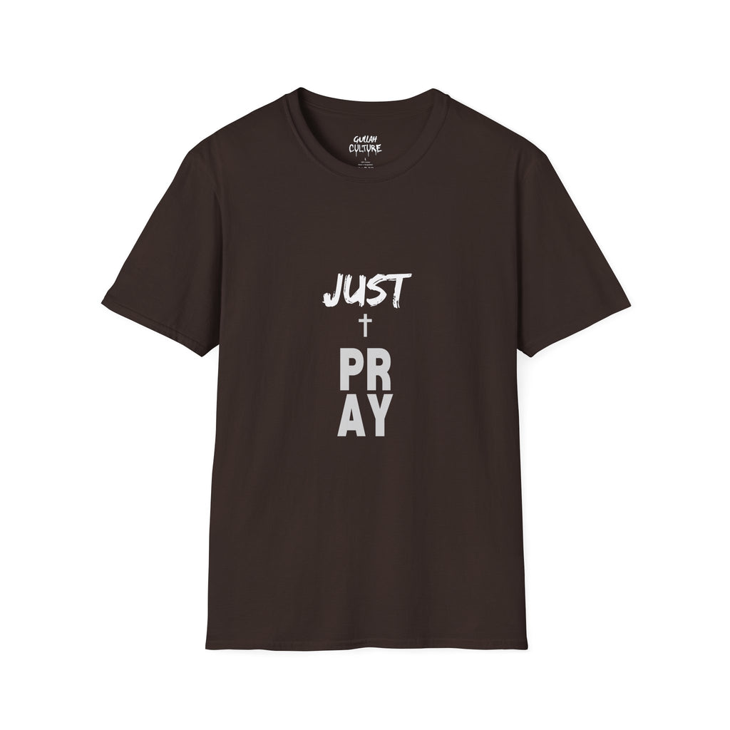 Pray Vertical Cross T-Shirt — Minimal Faith Graphic Tee