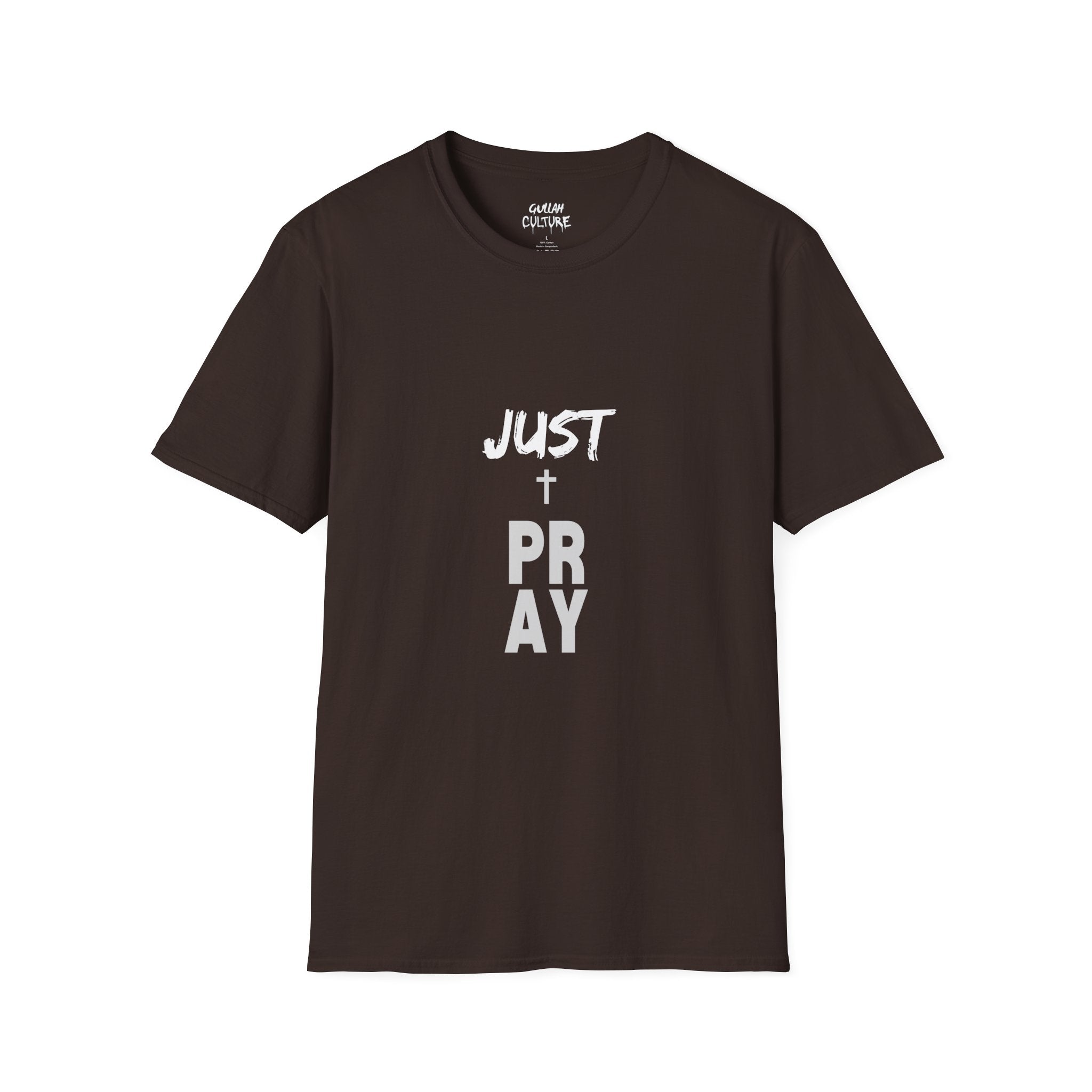 Pray Vertical Cross T-Shirt — Minimal Faith Graphic Tee