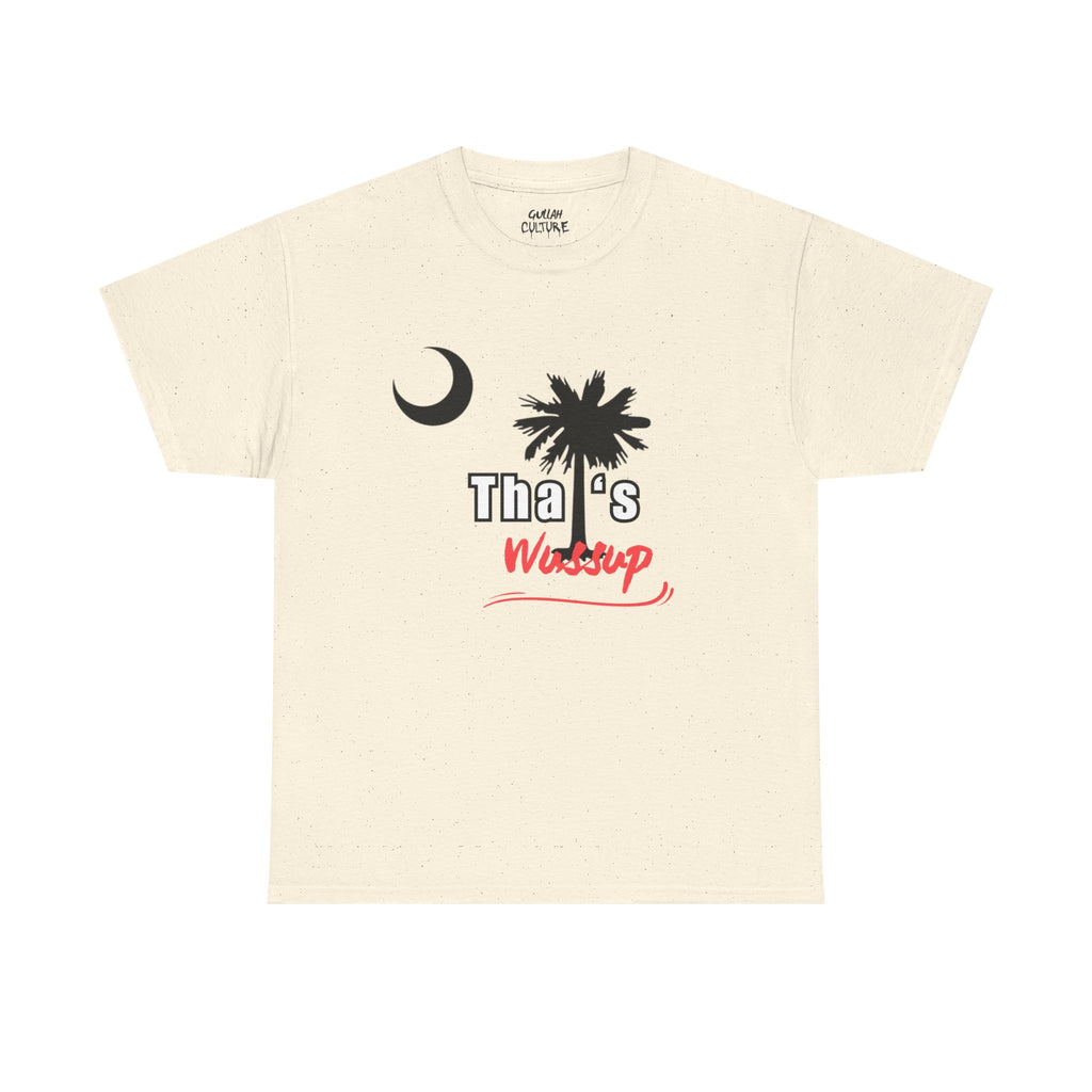 T-Shirt — "Tha's Wassup" Palm Tree Moon Graphic Tee
