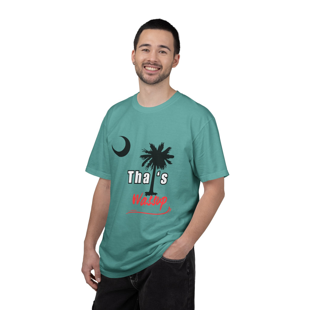 Gullah Culture Palm Tree Moon Tha's Wassup T-shirt | Lowcountry South Carolina